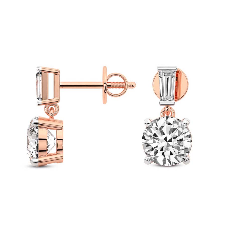Sabela Dangling Lab Diamond Earrings top view