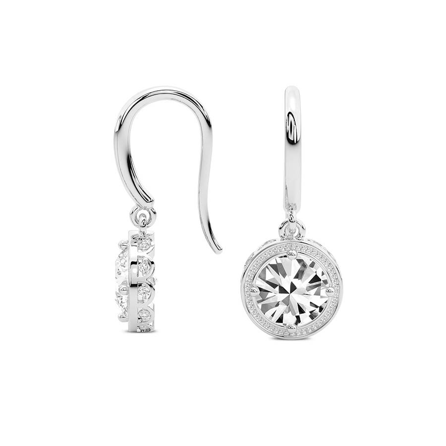 Bella Vintage Dangling Lab Diamond Earrings top view
