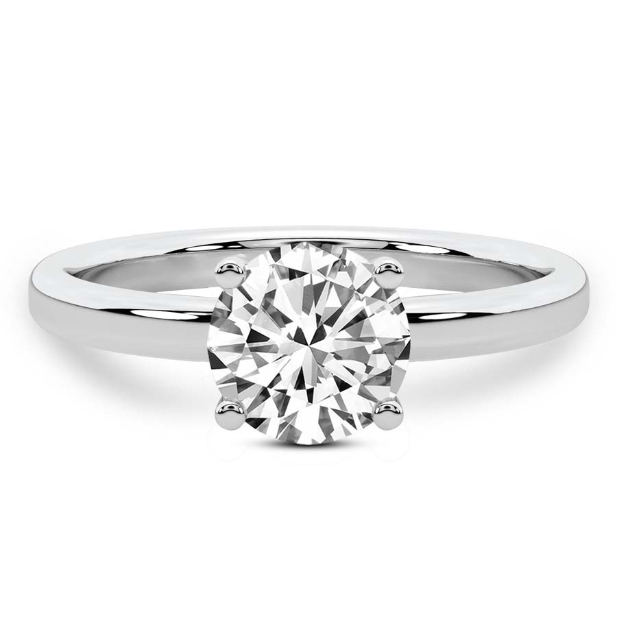 Four Prong Solitaire Lab Diamond Ring front view