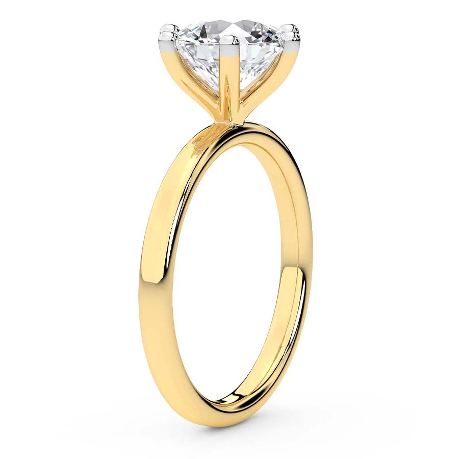 Six Prong Solitaire Lab Diamond Ring top view