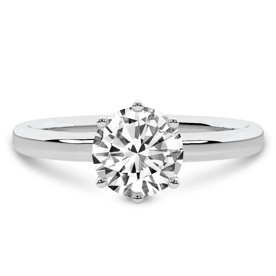 Six Prong Solitaire Lab Diamond Ring front view