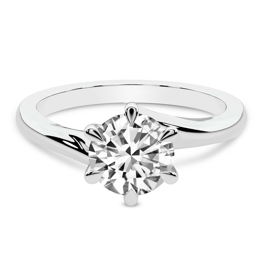 Seraphina Twist Prongs Solitaire Lab Diamond Ring front view