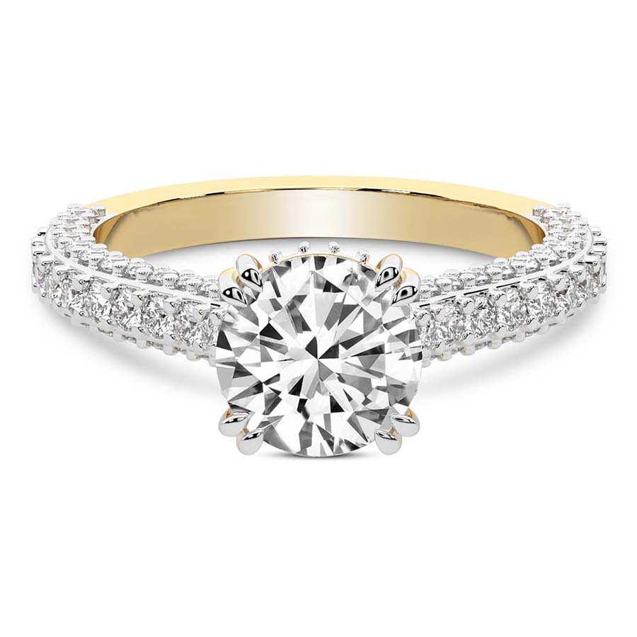Eternia Criss Cross Side Halo Lab Diamond Ring front view