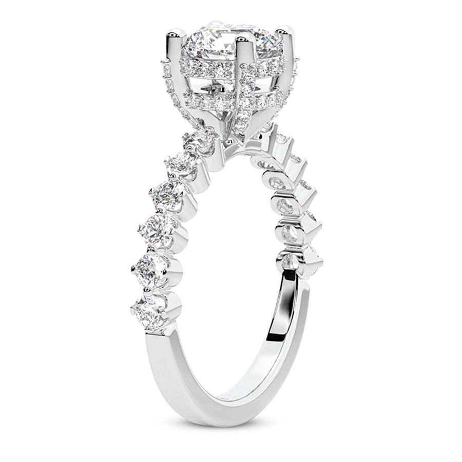 Caitronia Floating Side Stones Lab Diamond Ring top view
