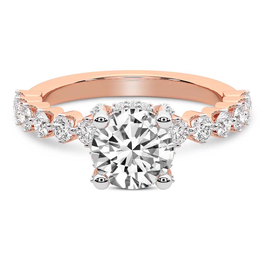 Caitronia Floating Side Stones Lab Diamond Ring front view