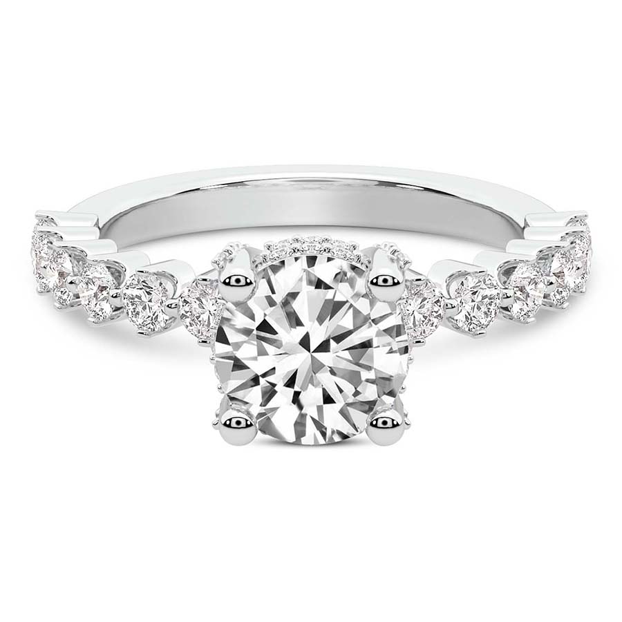 Caitronia Floating Side Stones Lab Diamond Ring front view