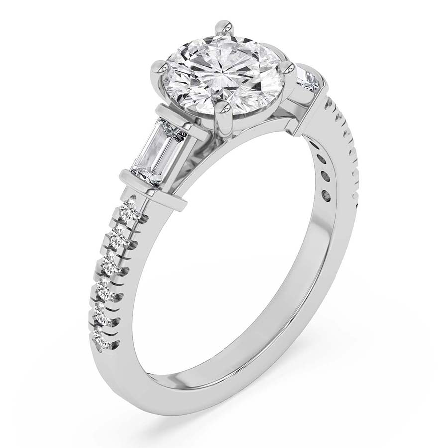Opalina Charm Side Stone Lab Diamond Ring top view