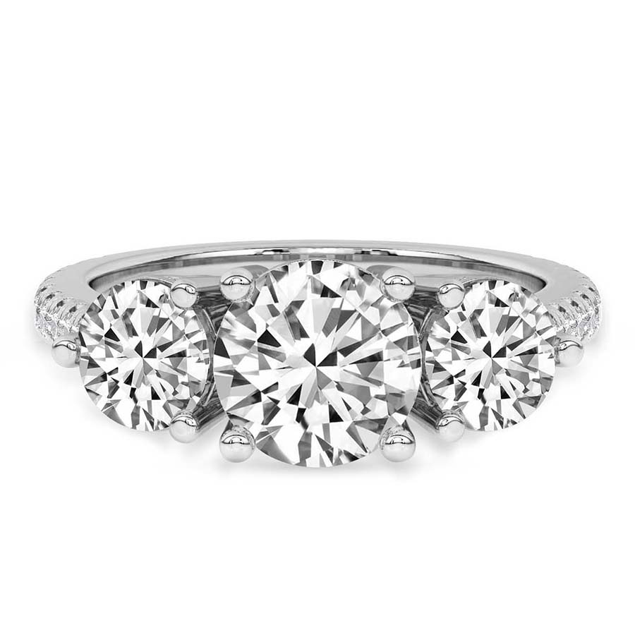 Artemis Round Three Stone Lab Diamond Ring front view