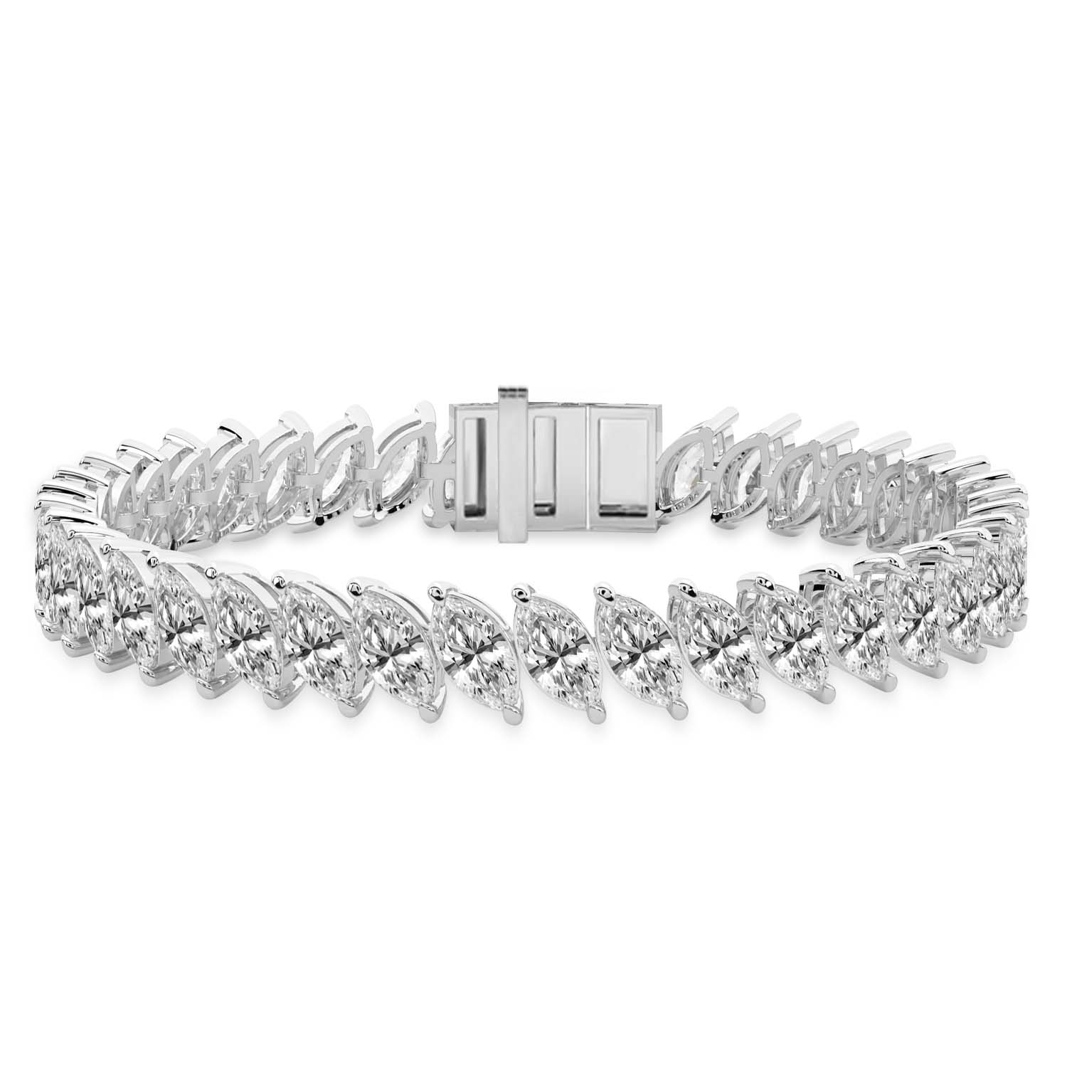 Calvina Marquise Lab Diamond Tennis Bracelet front view