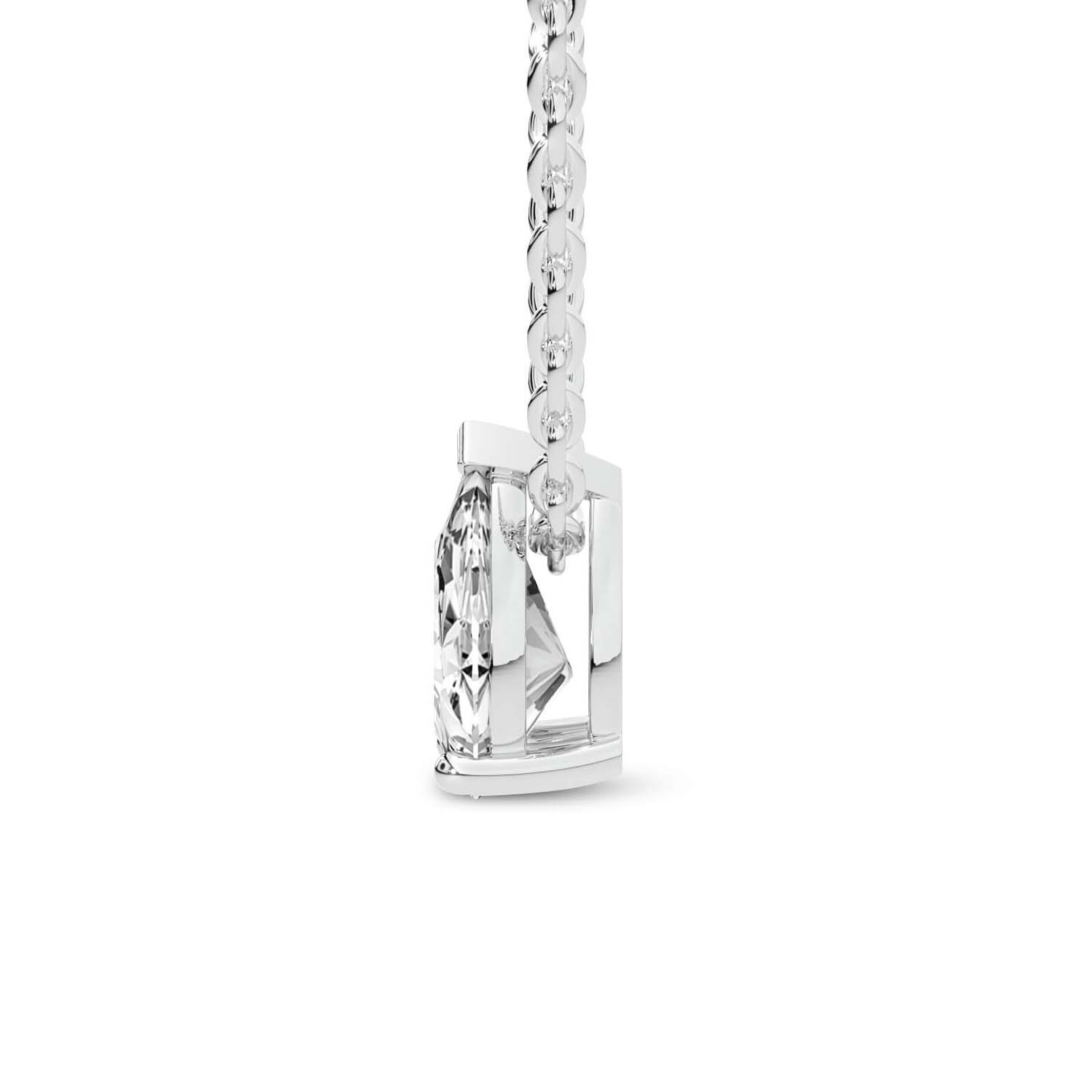 Marisol Pear Lab Diamond Solitaire Necklace left view