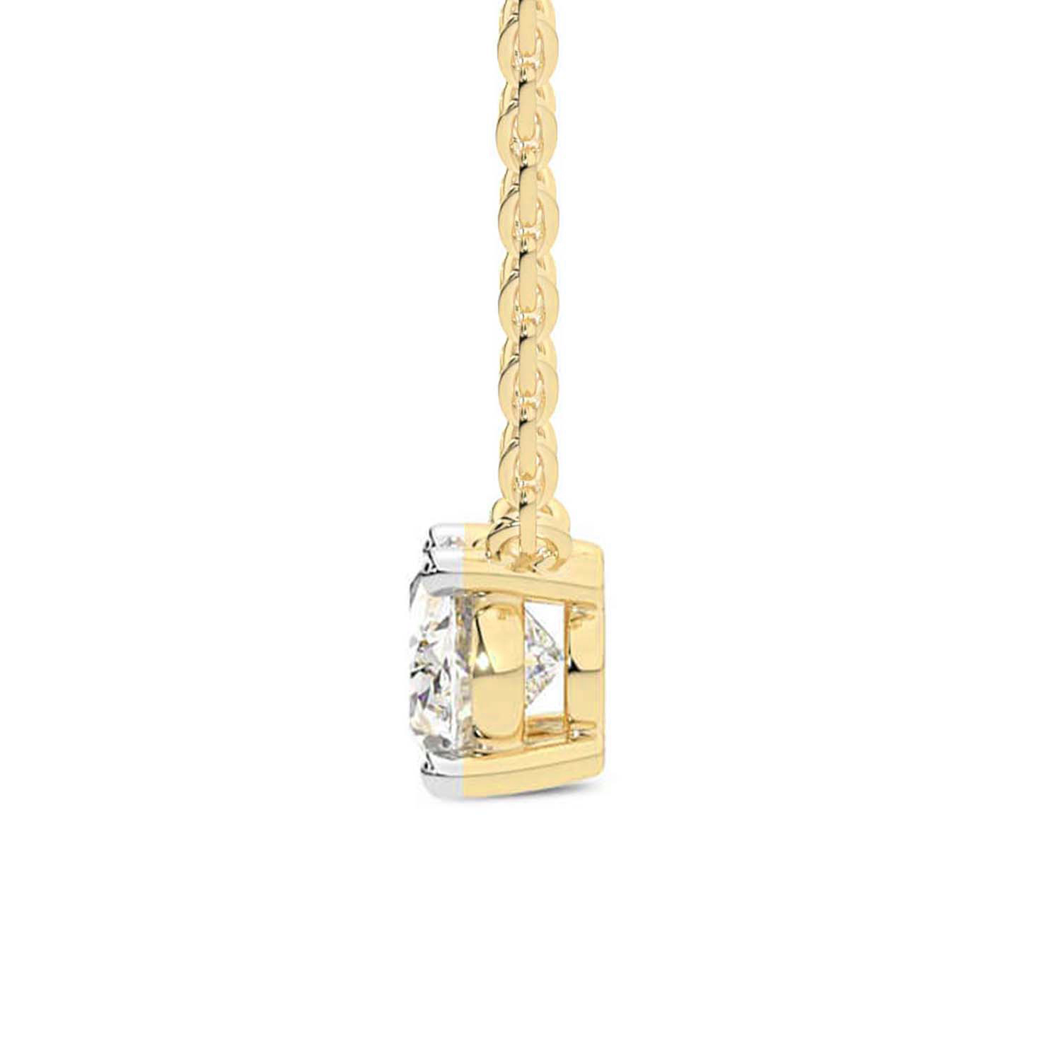 Fernanda Oval Lab Diamond Solitaire Necklace left view
